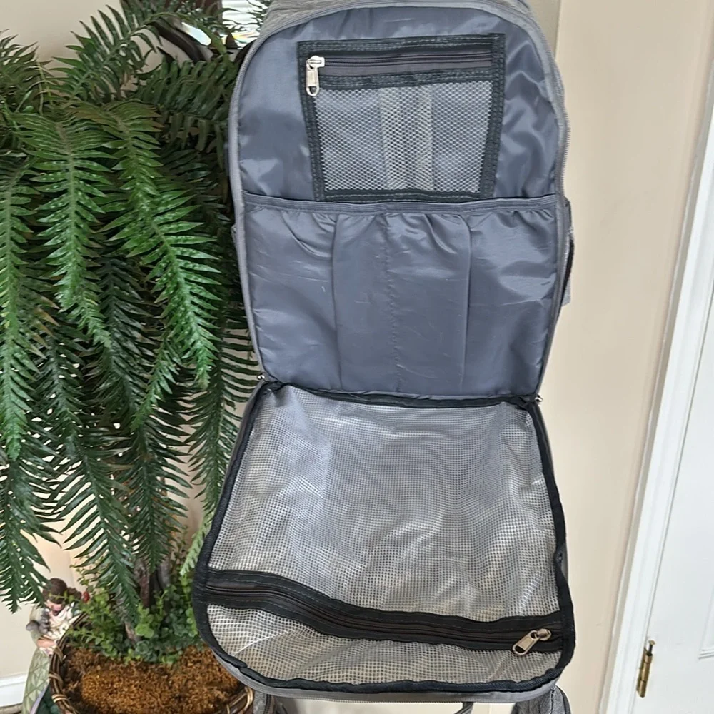 Brand New Diaper Bag Backpack Portable Changing Pad Stylish Gray Baby Organizer